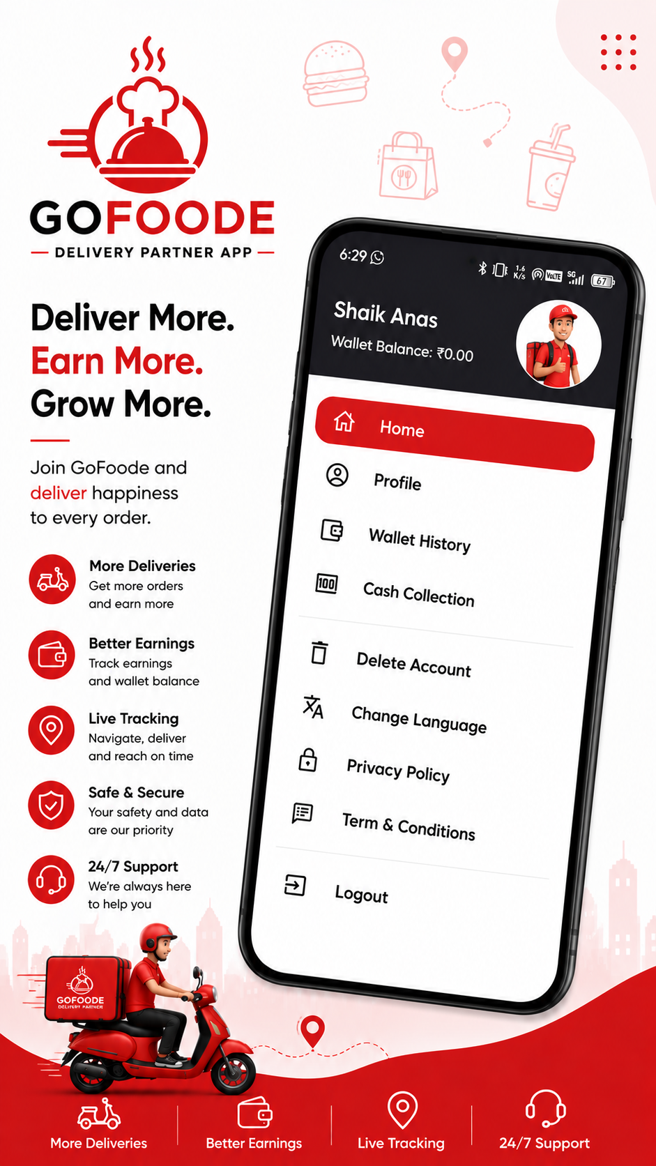 Rider / delivery app